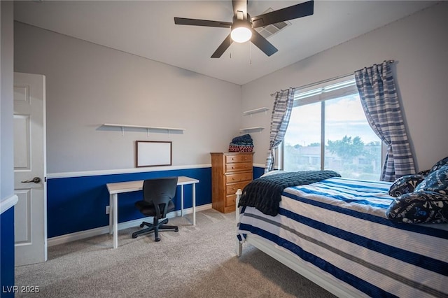 6937 Puetollano Dr, North Las Vegas, NV 89084 - bedroom featuring carpet, a ceiling fan, and an office area