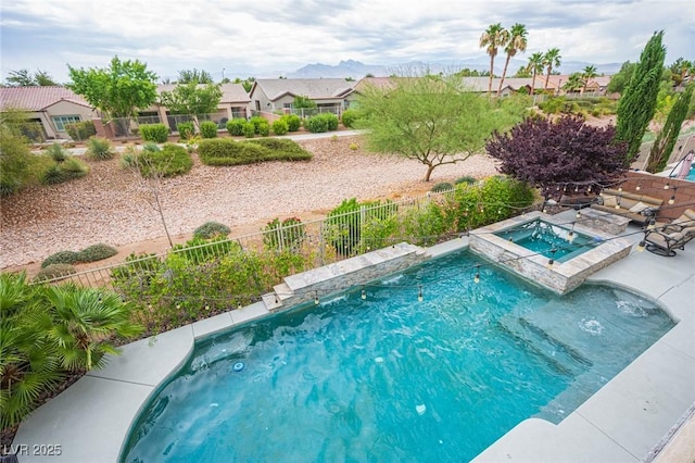 6937 Puetollano Dr, North Las Vegas, NV 89084 - view of swimming pool featuring an in-ground hot tub, a residential view, and a patio area