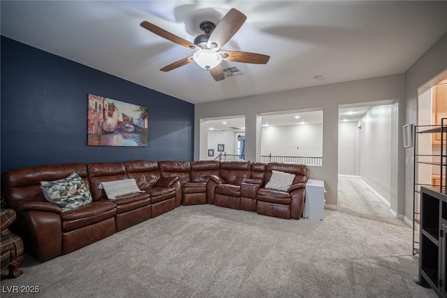 6937 Puetollano Dr, North Las Vegas, NV 89084 - living area featuring carpet and a ceiling fan