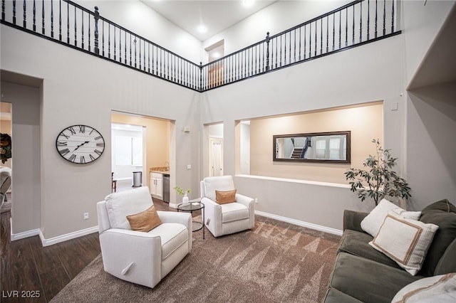 6937 Puetollano Dr, North Las Vegas, NV 89084 - living room with a towering ceiling and wood finished floors