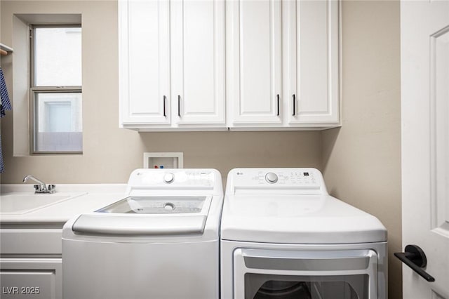 6937 Puetollano Dr, North Las Vegas, NV 89084 - washroom with cabinet space and independent washer and dryer