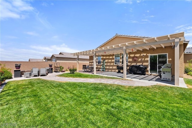 3603 E Umatilla Ave, Pahrump, NV 89061 - back of house featuring a pergola, stucco siding, and a patio