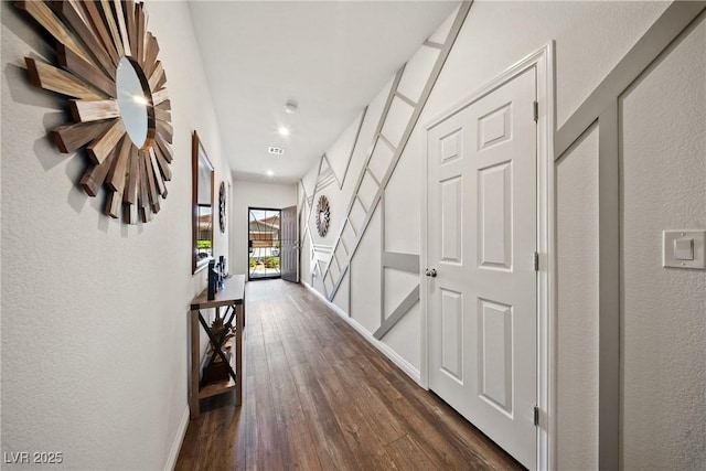 3603 E Umatilla Ave, Pahrump, NV 89061 - corridor with dark wood-style flooring and recessed lighting
