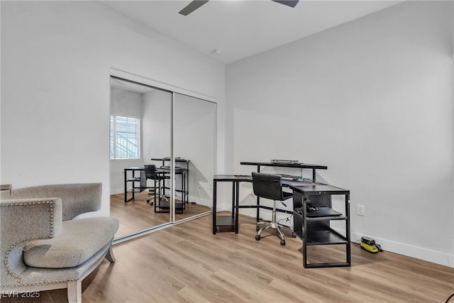 833 Aspen Peak Loop Unit 613, Henderson, NV 89011 - office area with a ceiling fan and wood finished floors