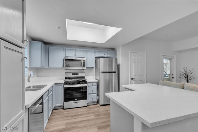 833 Aspen Peak Loop Unit 613, Henderson, NV 89011 - kitchen featuring stainless steel appliances, light wood-type flooring, light countertops, and a kitchen island