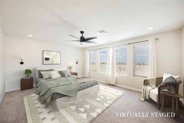 8478 Hawks View St, Las Vegas, NV 89113 - bedroom featuring carpet flooring, ceiling fan, and recessed lighting