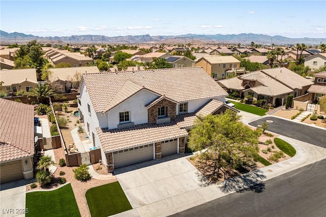 10707 Sleepy Mist Ct, Las Vegas, NV 89141 - aerial perspective of suburban area with mountains