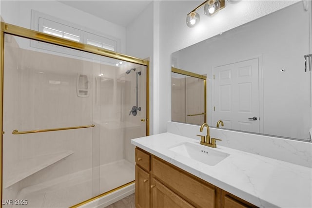 2167 Fairweather St, Henderson, NV 89052 - bathroom featuring vanity and a stall shower