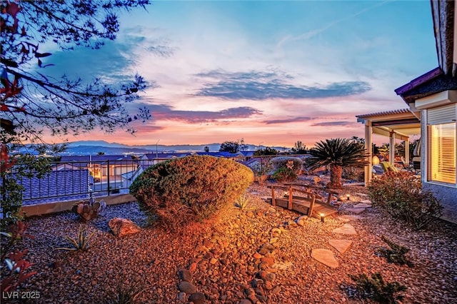 2167 Fairweather St, Henderson, NV 89052 - yard at dusk featuring a mountain view