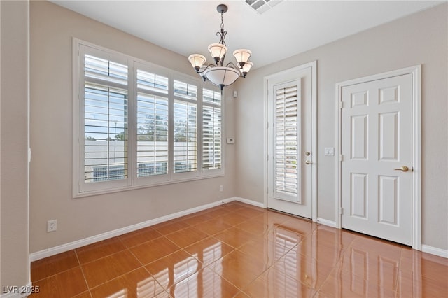 9208 Brilliant Ore Dr, Las Vegas, NV 89143 - unfurnished dining area with a chandelier and baseboards