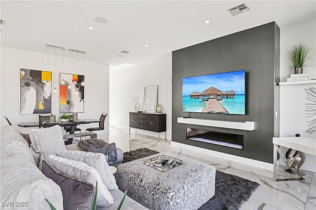 426 Tranquil Peak Ct, Henderson, NV 89012 - living area with marble tiled flooring and recessed lighting