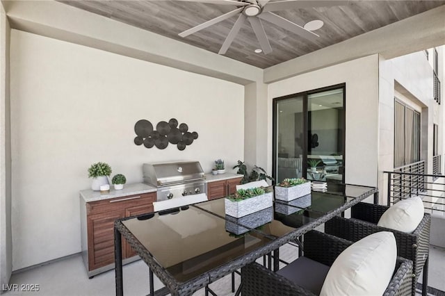 426 Tranquil Peak Ct, Henderson, NV 89012 - dining area with ceiling fan and wooden ceiling