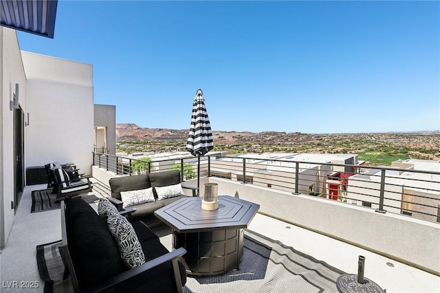 426 Tranquil Peak Ct, Henderson, NV 89012 - patio / terrace with an outdoor living space and a mountain view