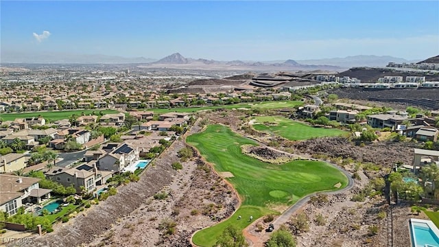426 Tranquil Peak Ct, Henderson, NV 89012 - aerial view of residential area featuring a golf club and a mountain backdrop