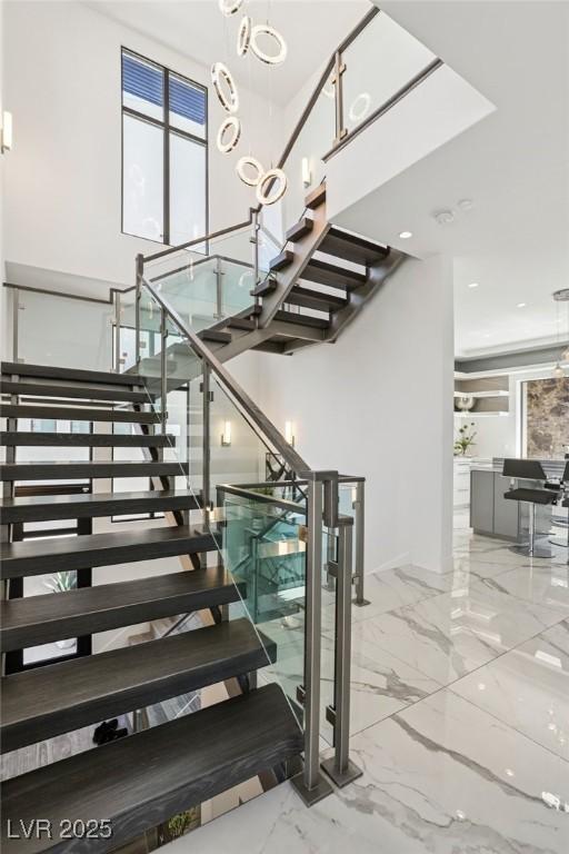 426 Tranquil Peak Ct, Henderson, NV 89012 - stairs with marble finish floors