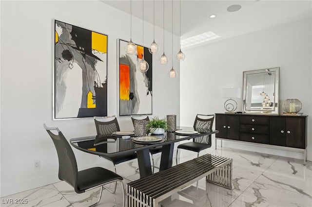 426 Tranquil Peak Ct, Henderson, NV 89012 - dining space featuring marble finish floors and recessed lighting