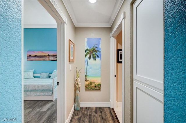 10800 Albright Pl, Las Vegas, NV 89134 - corridor with wood finished floors and crown molding