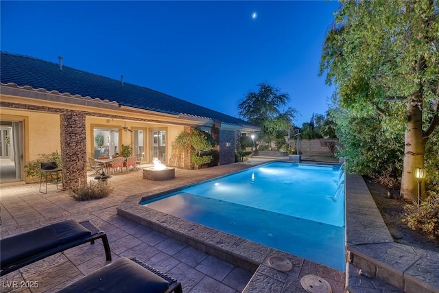 3668 Hillary Elan Ct, Las Vegas, NV 89139 - view of pool featuring a patio and a fire pit