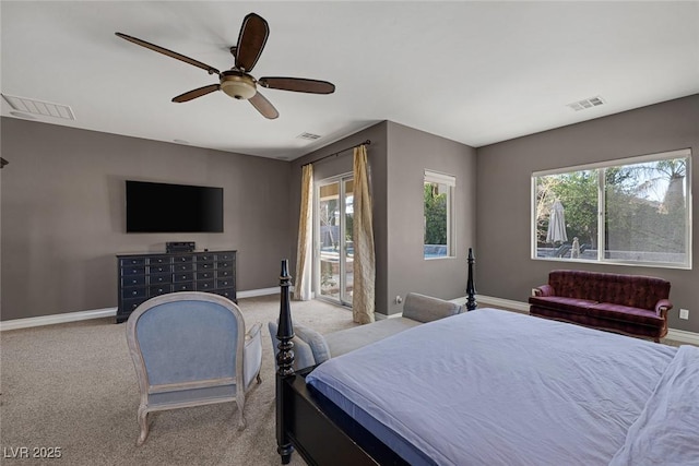 3668 Hillary Elan Ct, Las Vegas, NV 89139 - bedroom with light carpet and ceiling fan
