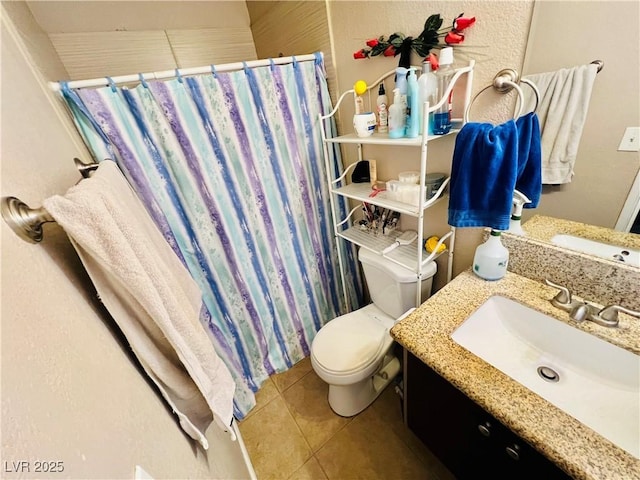 4109 Studio St, Las Vegas, NV 89115 - bathroom with tile patterned flooring, vanity, and a shower with shower curtain