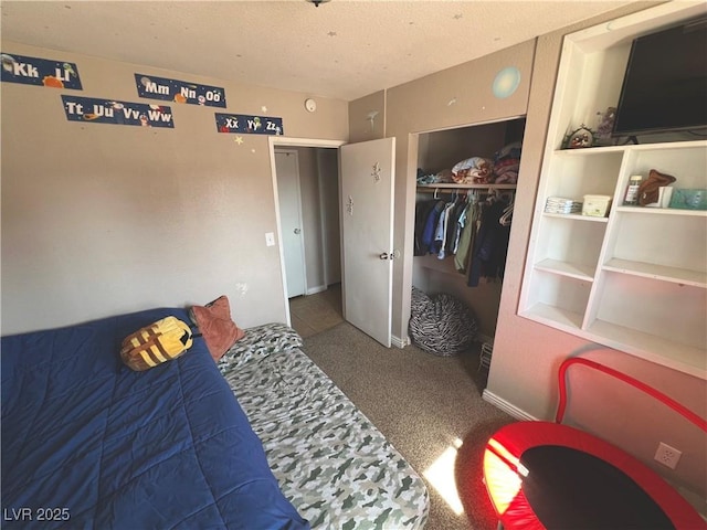 4109 Studio St, Las Vegas, NV 89115 - bedroom featuring carpet flooring, a closet, and a textured ceiling