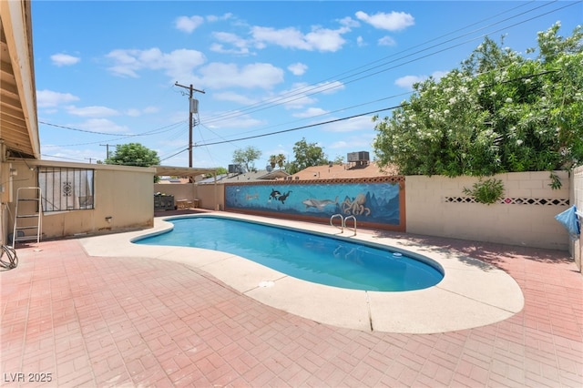 4436 E Ogden Ave, Las Vegas, NV 89110 - view of pool featuring a patio and a fenced backyard