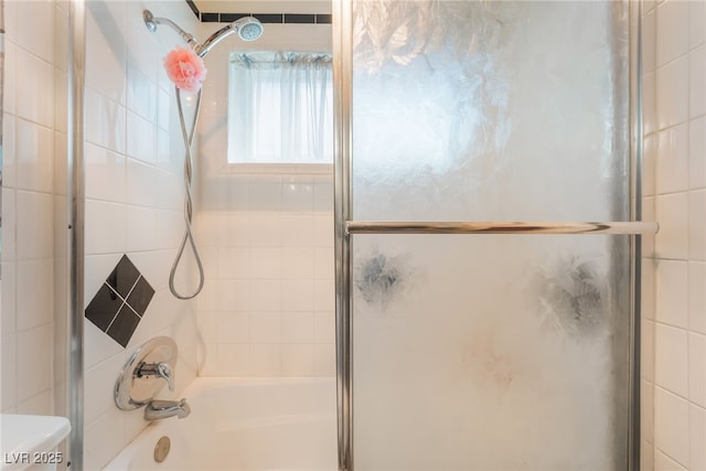 908 Bonita Ave, Las Vegas, NV 89104 - full bath with shower / bath combination with glass door and toilet