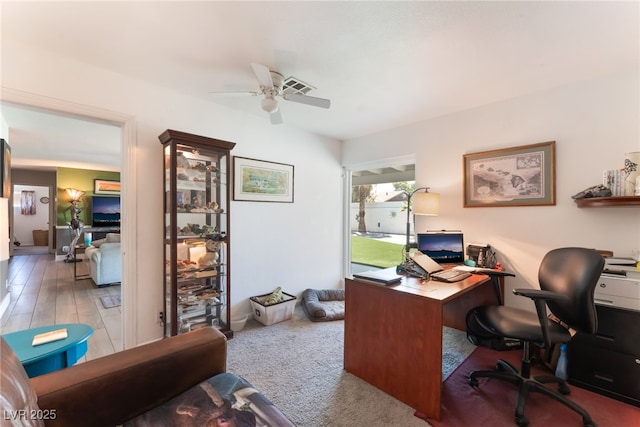 908 Bonita Ave, Las Vegas, NV 89104 - office area featuring ceiling fan