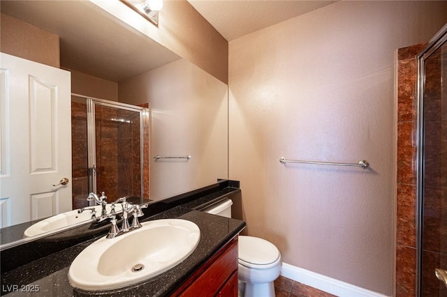 8708 Western Saddle Ave, Las Vegas, NV 89129 - full bathroom featuring vanity, a shower stall, and tile patterned floors