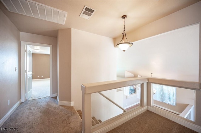 8708 Western Saddle Ave, Las Vegas, NV 89129 - hall featuring carpet floors and an upstairs landing