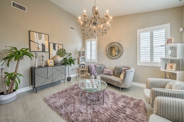 1131 Magic Meadow St, Henderson, NV 89052 - living area featuring a chandelier and wood finished floors