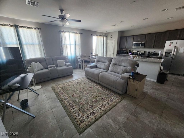 2682 Chinaberry Hill St, Laughlin, NV 89029 - living area with a ceiling fan and recessed lighting