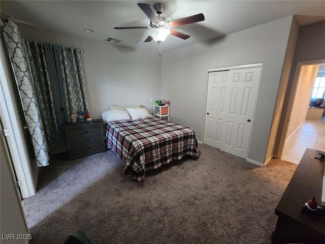 2682 Chinaberry Hill St, Laughlin, NV 89029 - bedroom with carpet, ceiling fan, and a closet