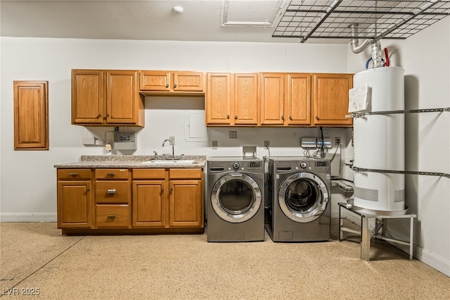 7154 Ranchito Cir, Las Vegas, NV 89120 - laundry room featuring water heater and washing machine and dryer