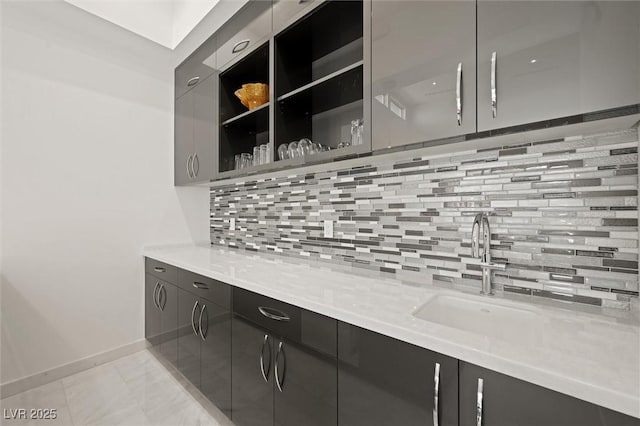 11 Hawkeye Ln, Las Vegas, NV 89135 - bar with decorative backsplash and light marble finish floors