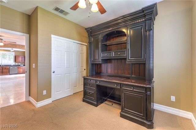 233 Ventana Heights St, Henderson, NV 89074 - unfurnished office featuring ceiling fan and light carpet