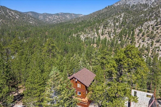 2169 Via Spes Nostra St, Mount Charleston, NV 89124 - view from above of property with a heavily wooded area and a mountainous background