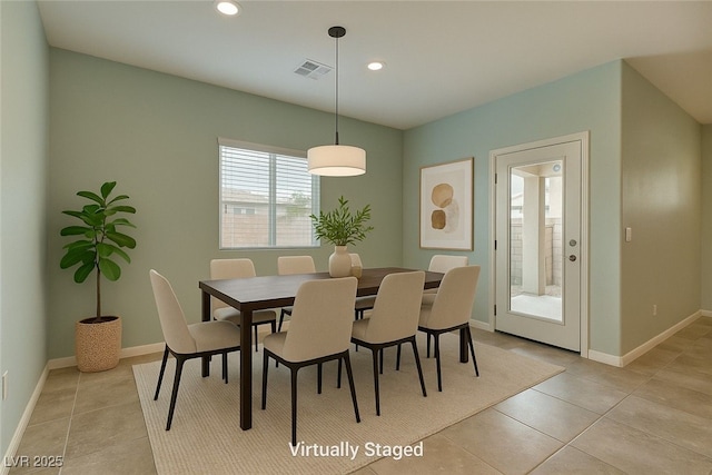 4441 Glossier Ave, North Las Vegas, NV 89084 - dining space featuring light tile patterned flooring and recessed lighting
