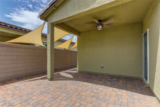 4441 Glossier Ave, North Las Vegas, NV 89084 - view of patio / terrace featuring a ceiling fan