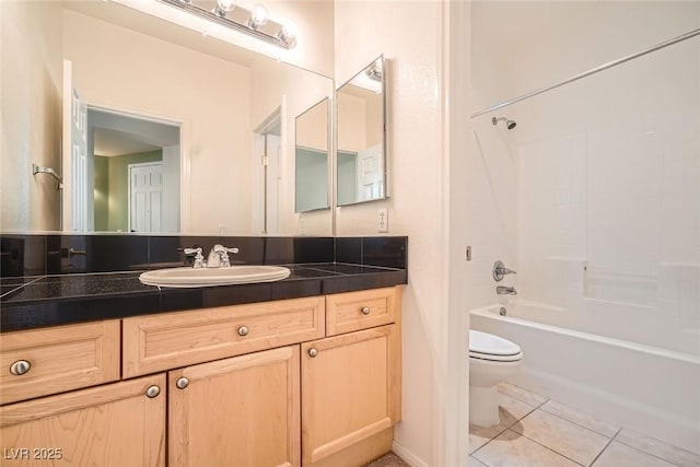 262 Pebble Canyon Dr, Las Vegas, NV 89123 - bathroom with vanity, tile patterned floors, and shower / tub combination