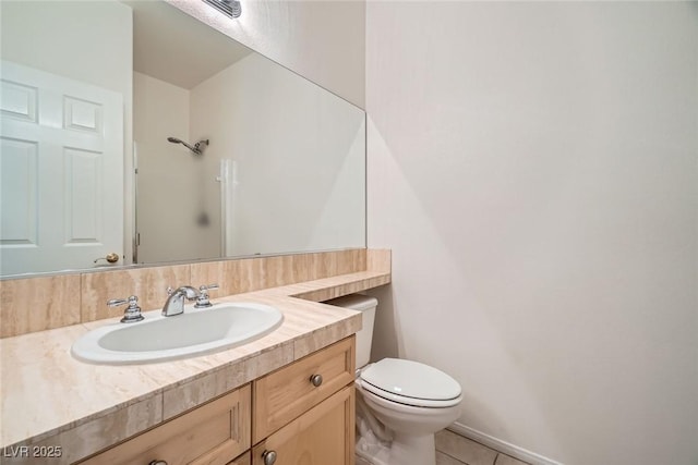 262 Pebble Canyon Dr, Las Vegas, NV 89123 - bathroom featuring vanity, tile patterned floors, and a shower