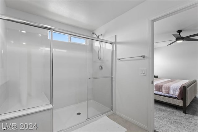 10106 Queens Pearl St, Las Vegas, NV 89141 - ensuite bathroom featuring a stall shower and a ceiling fan