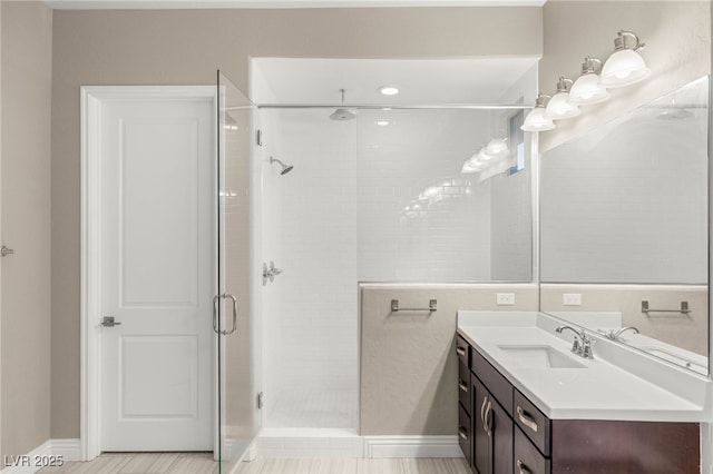 5676 Corona Vista St, Las Vegas, NV 89135 - bathroom featuring a shower stall and vanity