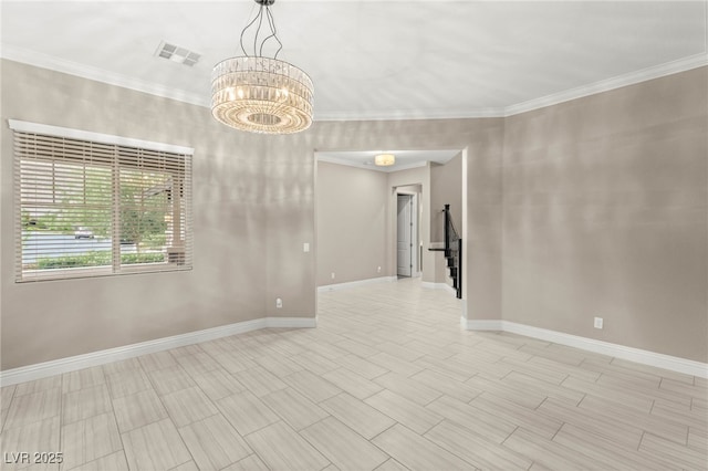5676 Corona Vista St, Las Vegas, NV 89135 - unfurnished room with a chandelier and ornamental molding