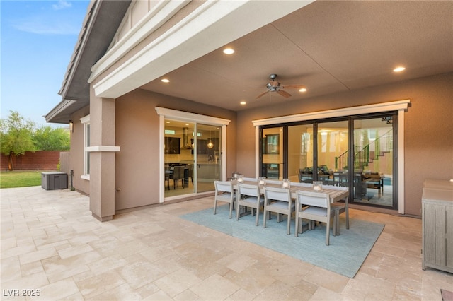 5676 Corona Vista St, Las Vegas, NV 89135 - view of patio with a ceiling fan and outdoor dining space