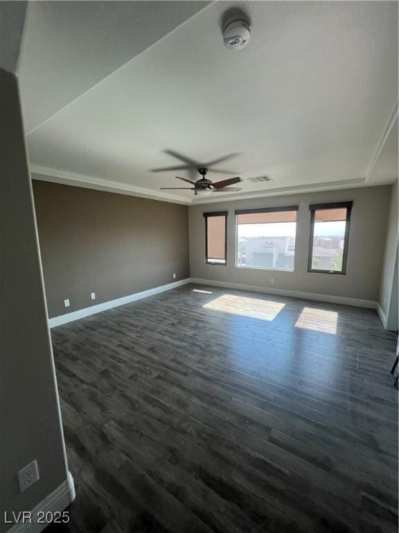 8094 Noble Ridge St, Las Vegas, NV 89139 - spare room with a smoke detector, ceiling fan, and dark wood-type flooring