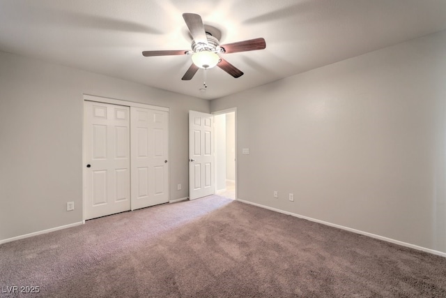 9065 Tantalizing Ave, Las Vegas, NV 89149 - unfurnished bedroom featuring carpet flooring, a closet, and ceiling fan