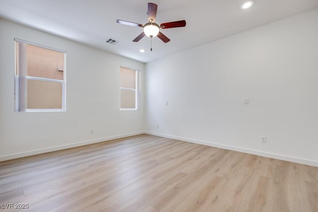 5013 Diamond Ranch Ave, Las Vegas, NV 89131 - unfurnished room with ceiling fan, light wood finished floors, and recessed lighting