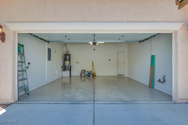 5013 Diamond Ranch Ave, Las Vegas, NV 89131 - garage with strapped water heater, electric panel, and a garage door opener