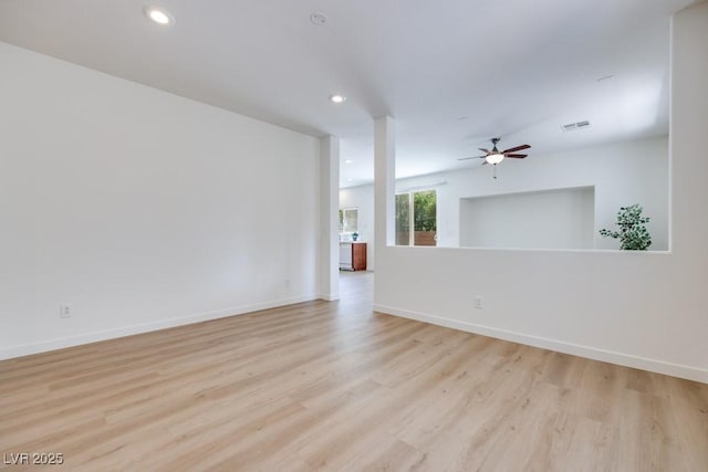 5013 Diamond Ranch Ave, Las Vegas, NV 89131 - empty room featuring light wood-type flooring, a ceiling fan, and recessed lighting